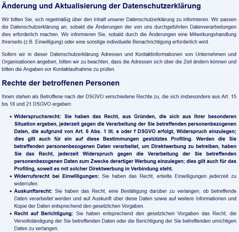 Datenschutz