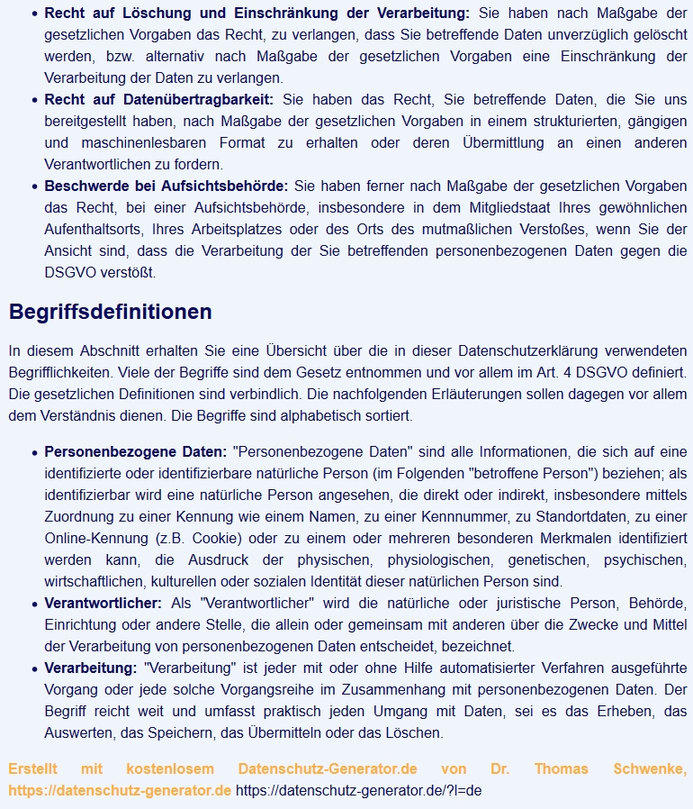 Datenschutz